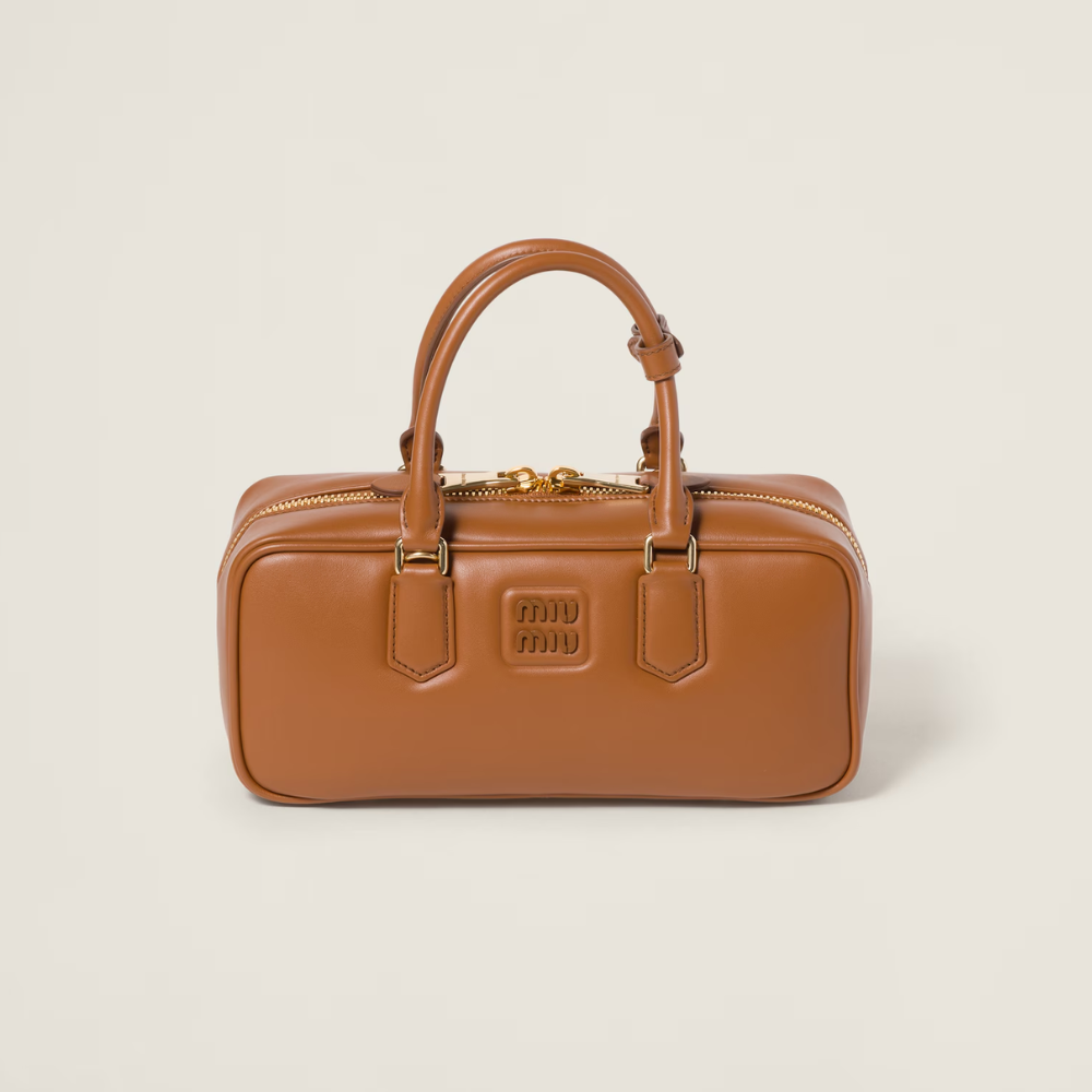 MM Arcadie Leather Bag Cognac Leather Handbag for Women
