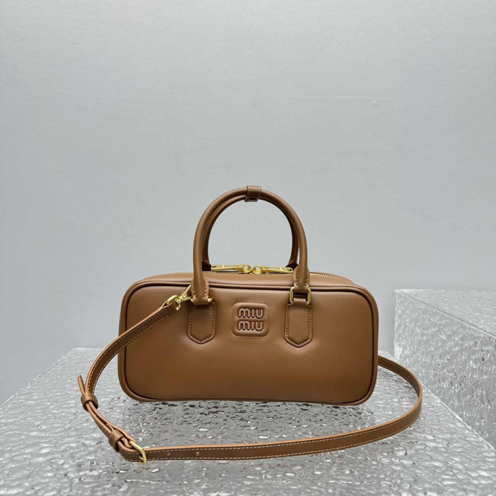 MM Arcadie Leather Bag Cognac Leather Handbag for Women