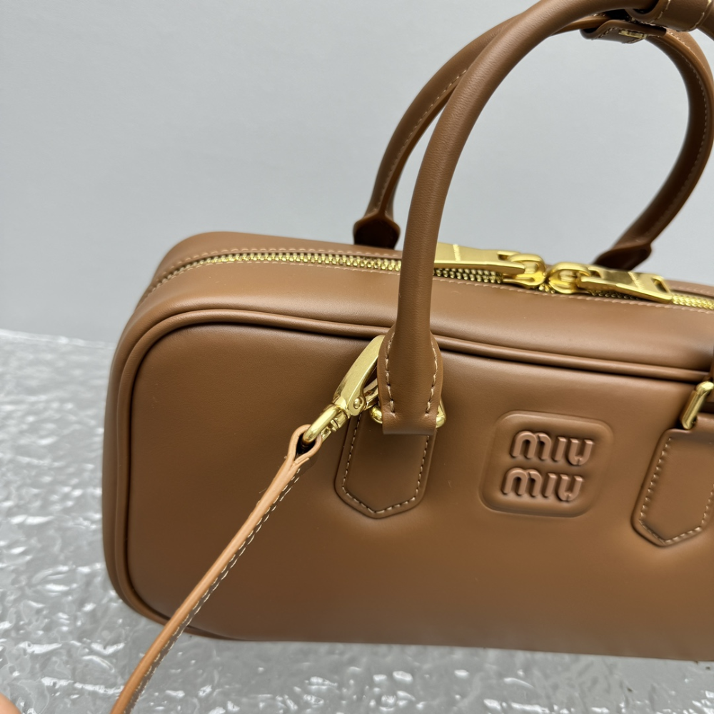 MM Arcadie Leather Bag Cognac Leather Handbag for Women