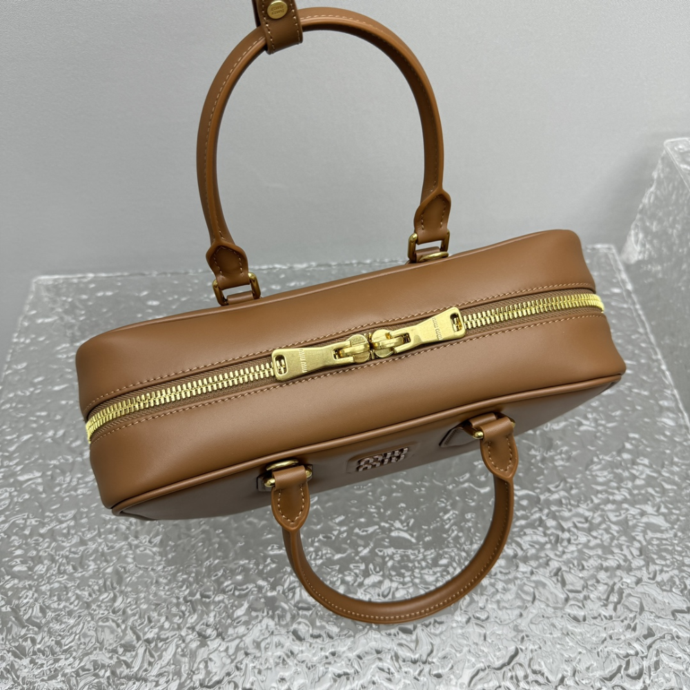 MM Arcadie Leather Bag Cognac Leather Handbag for Women