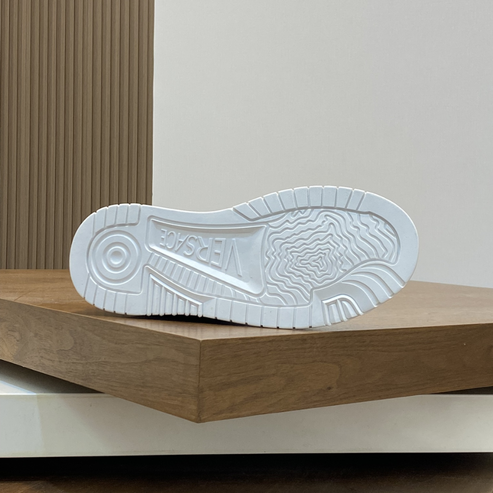 Metallic Greca Odissea Sneakers Silver Designer Sneakers for Men