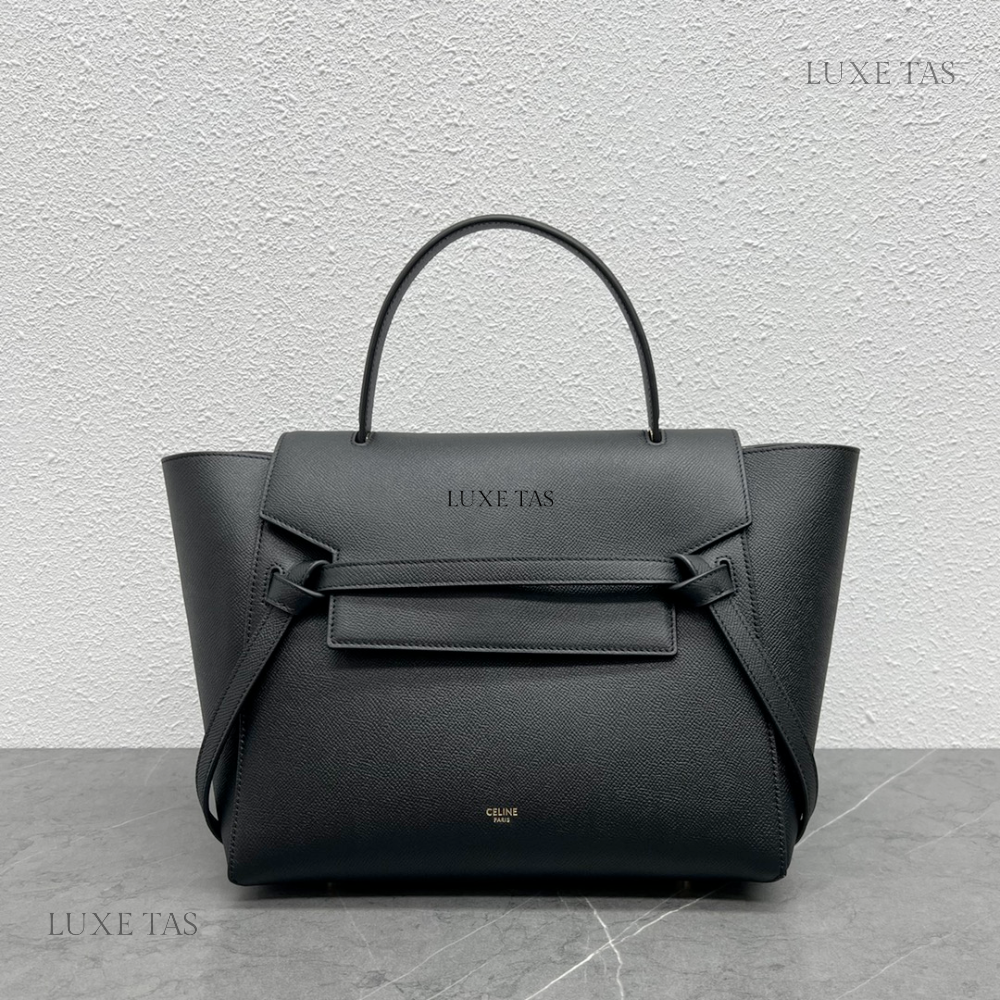 Mini Belt Bag In Grained Calfskin Black
