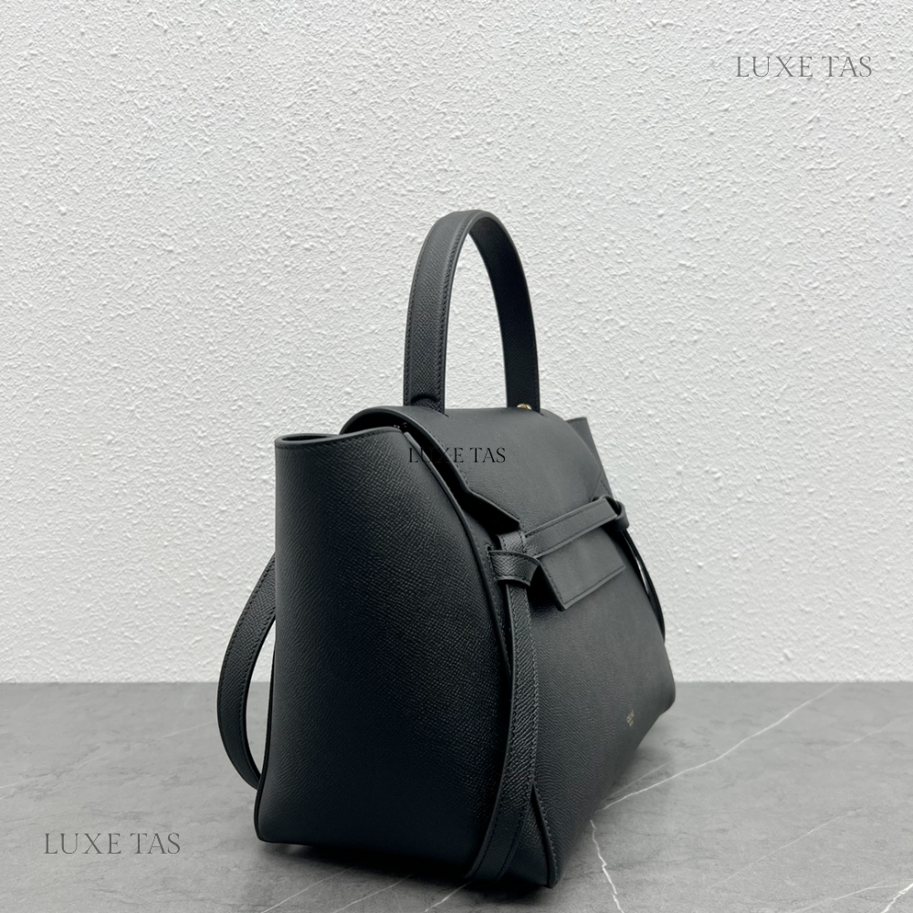 Mini Belt Bag In Grained Calfskin Black