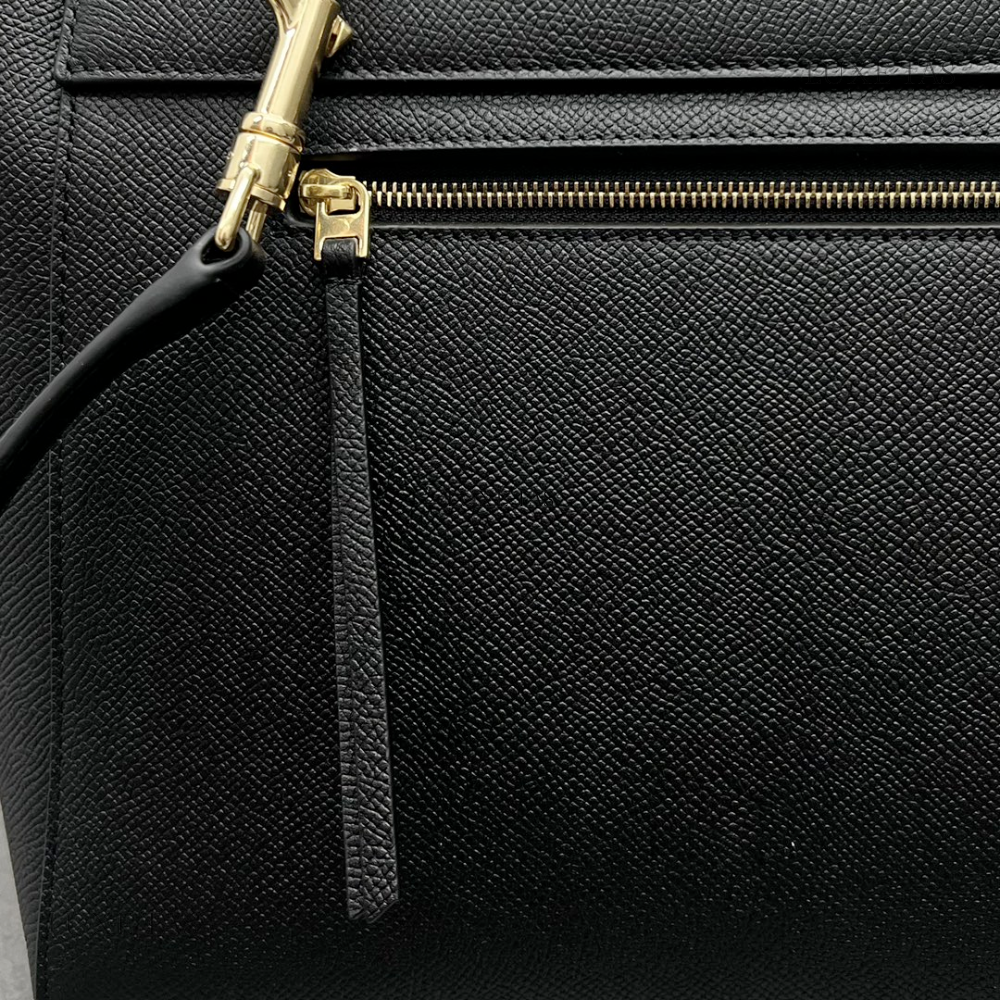 Mini Belt Bag In Grained Calfskin Black