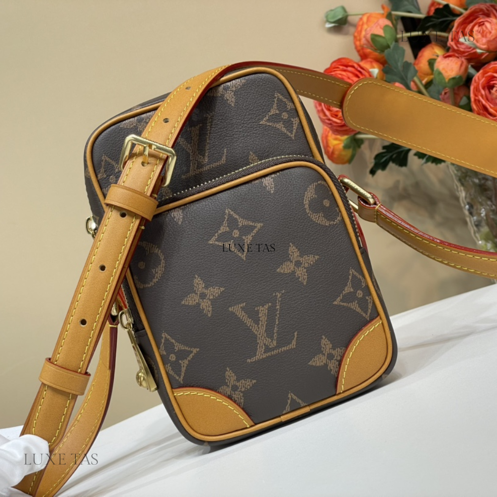 Monogram Amazone Leather Crossbody Bag for Men