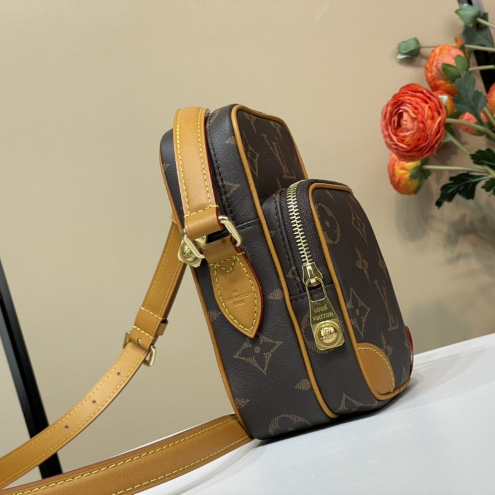 Monogram Amazone Leather Crossbody Bag for Men