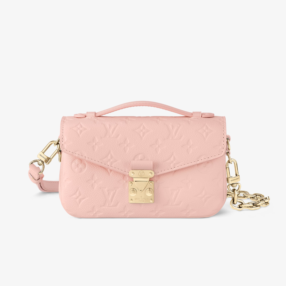 Monogram Empreinte Leather Pink Opale Pochette Métis East West Leather Handbag for Women