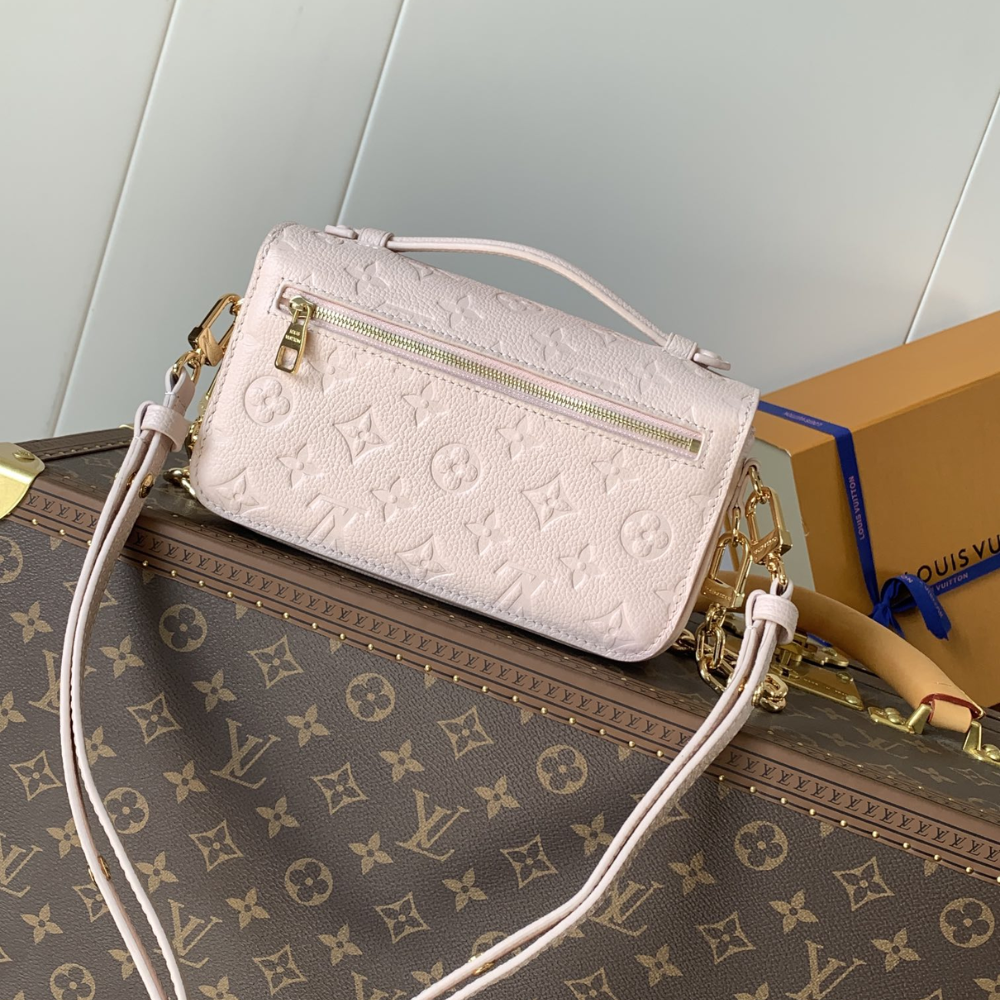 Monogram Empreinte Leather Pink Opale Pochette Métis East West Leather Handbag for Women