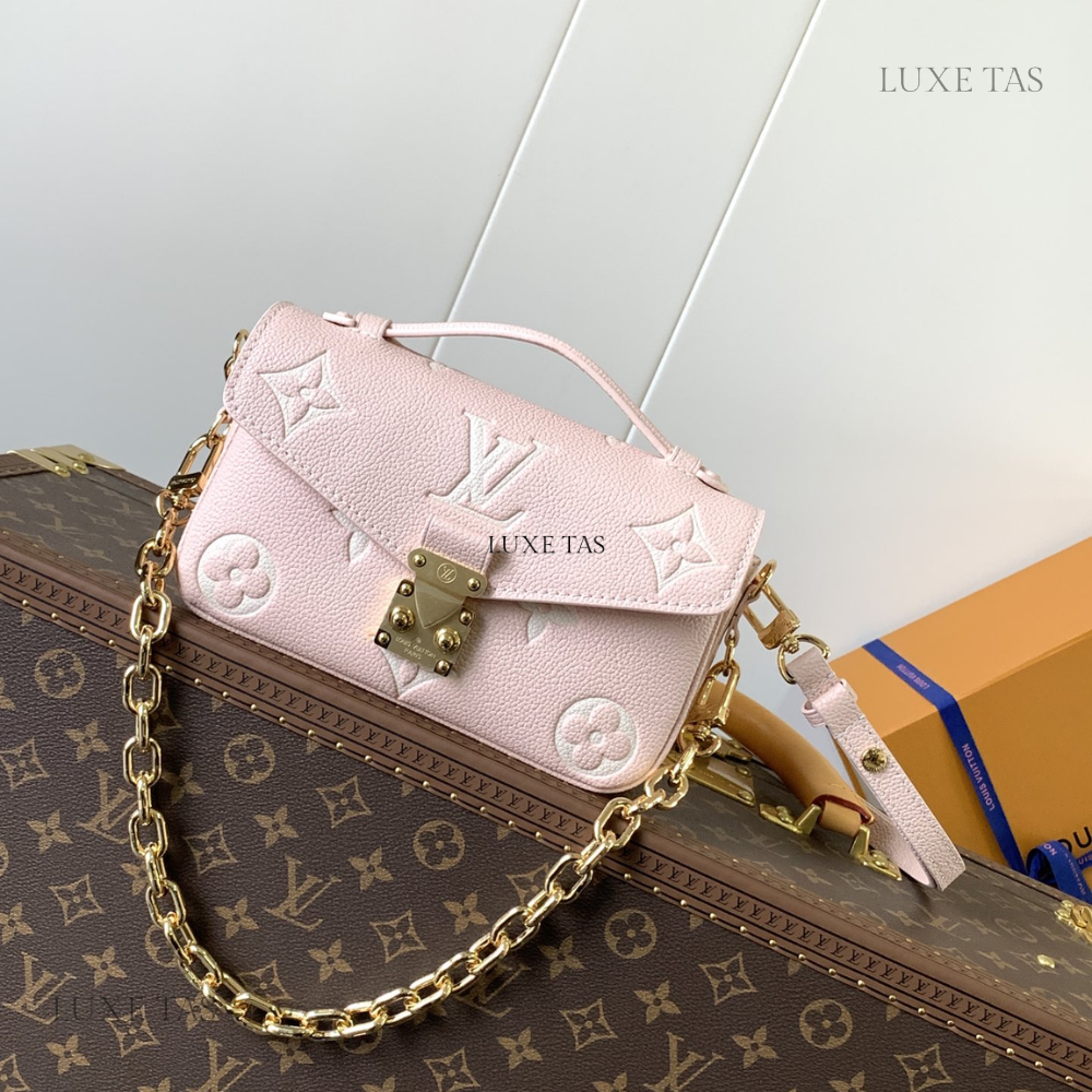 Monogram Empreinte Leather Pink Quartz Pochette Métis East West Leather Handbag for Women