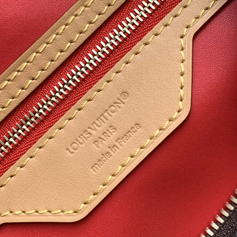 Monogram Red Speedy Soft 30 Crafty Leather Handbag for Men and Women