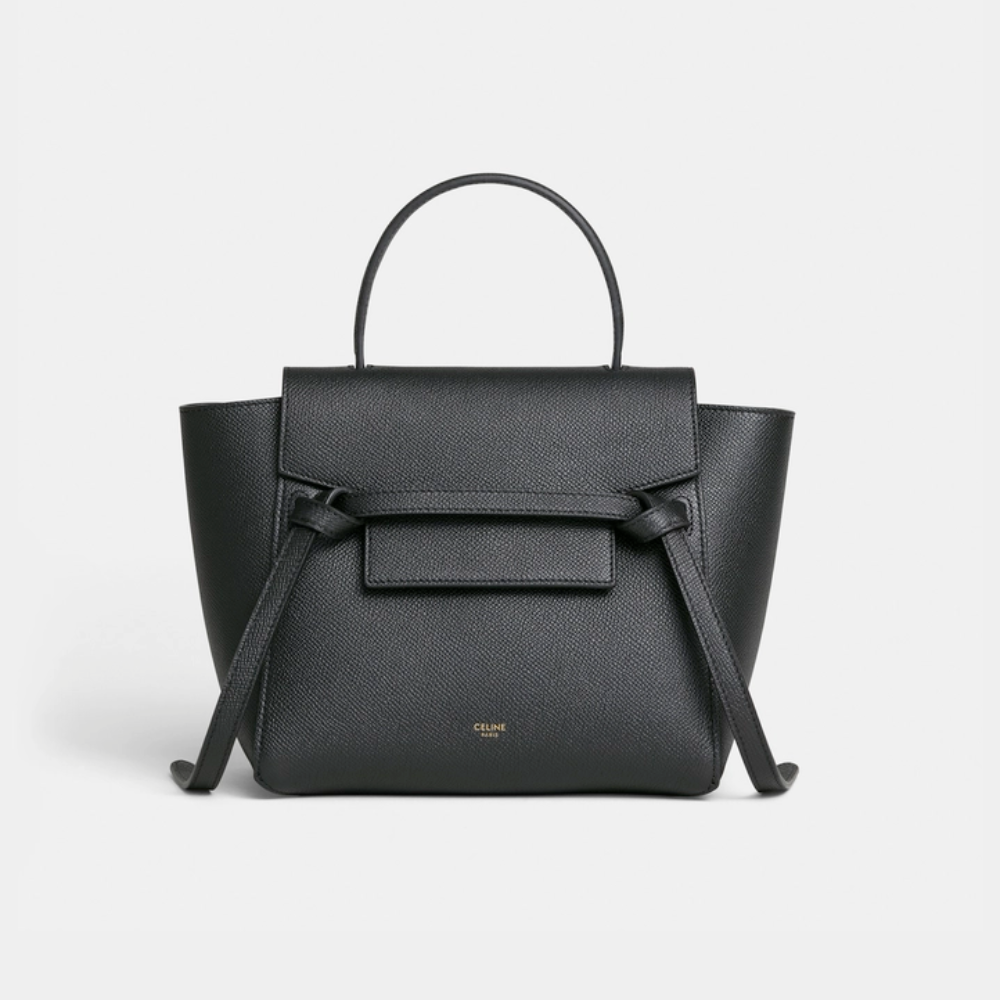 Nano Belt Bag In Grained Calfskin Black