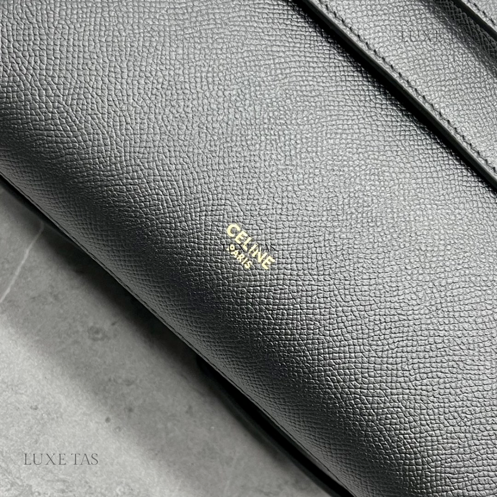 Nano Belt Bag In Grained Calfskin Black