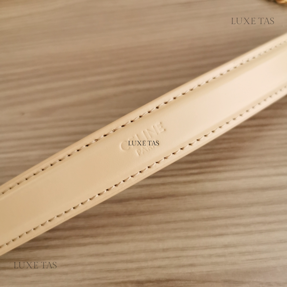 Natural Medium Bag Triomphe Frame In Shiny Calfski