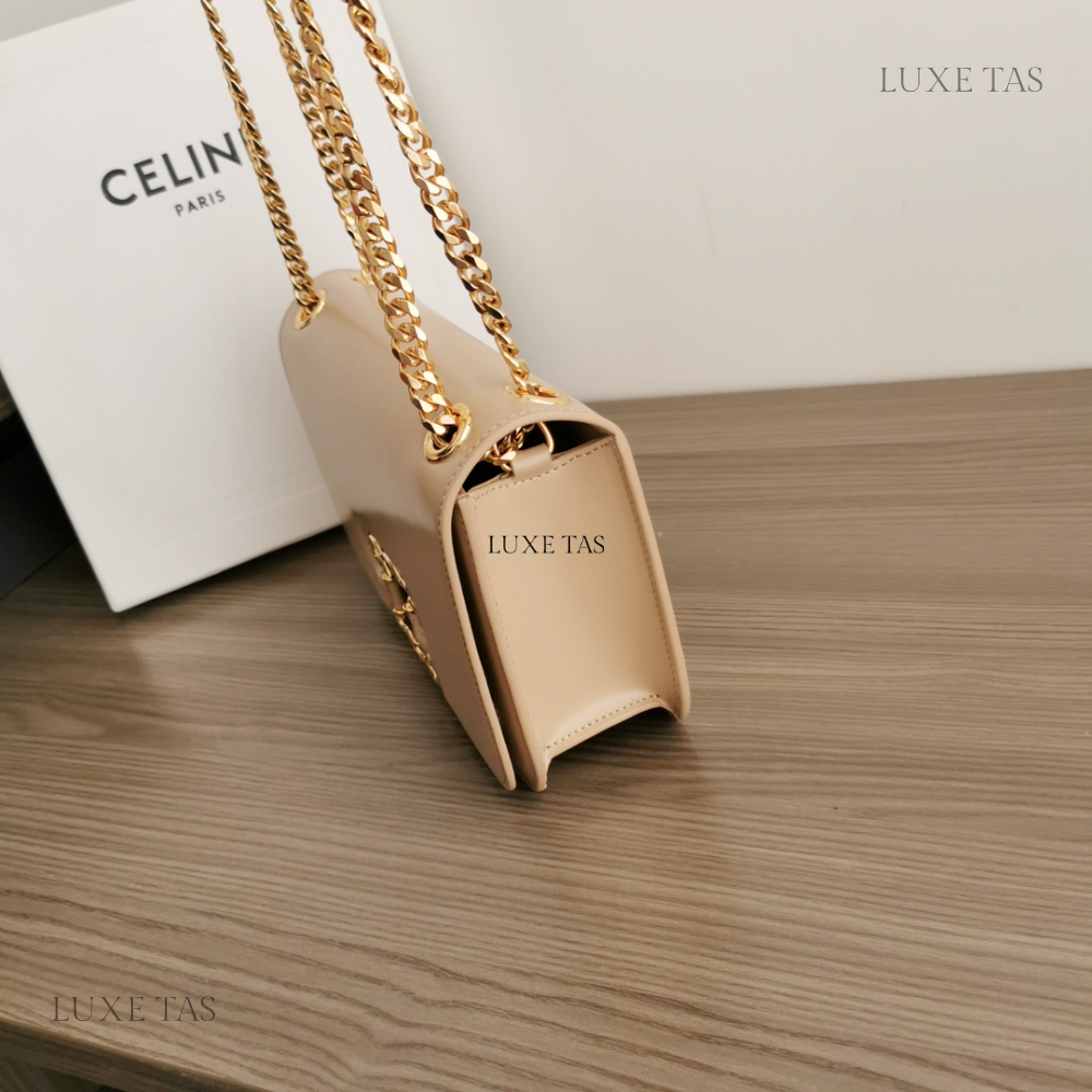 Natural Medium Bag Triomphe Frame In Shiny Calfski