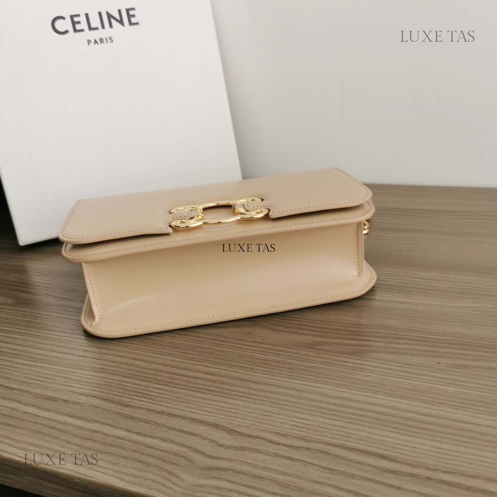 Natural Medium Bag Triomphe Frame In Shiny Calfski