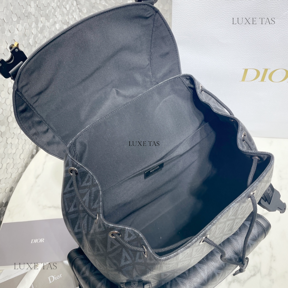 Navy Blue C*D Diamond Canvas Medium D Hit The Road Backpack - Leather Backpack for Men