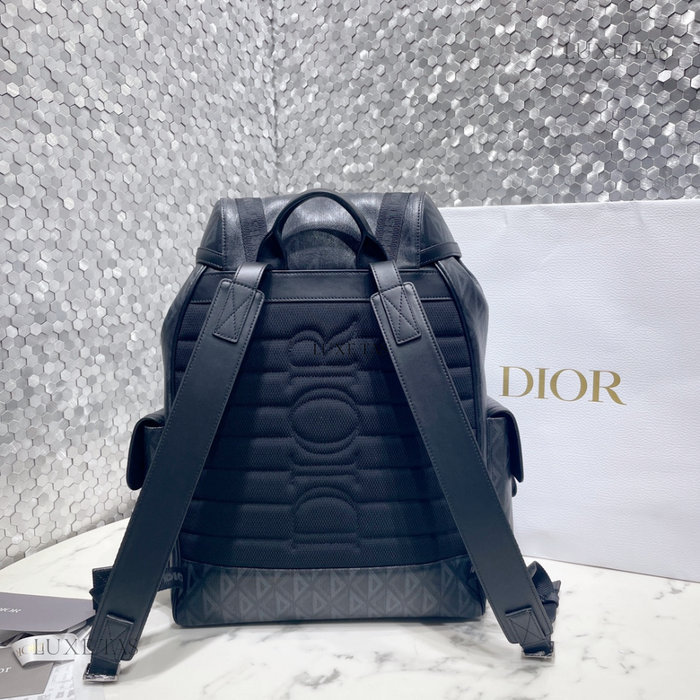 Navy Blue C*D Diamond Canvas Medium D Hit The Road Backpack - Leather Backpack for Men