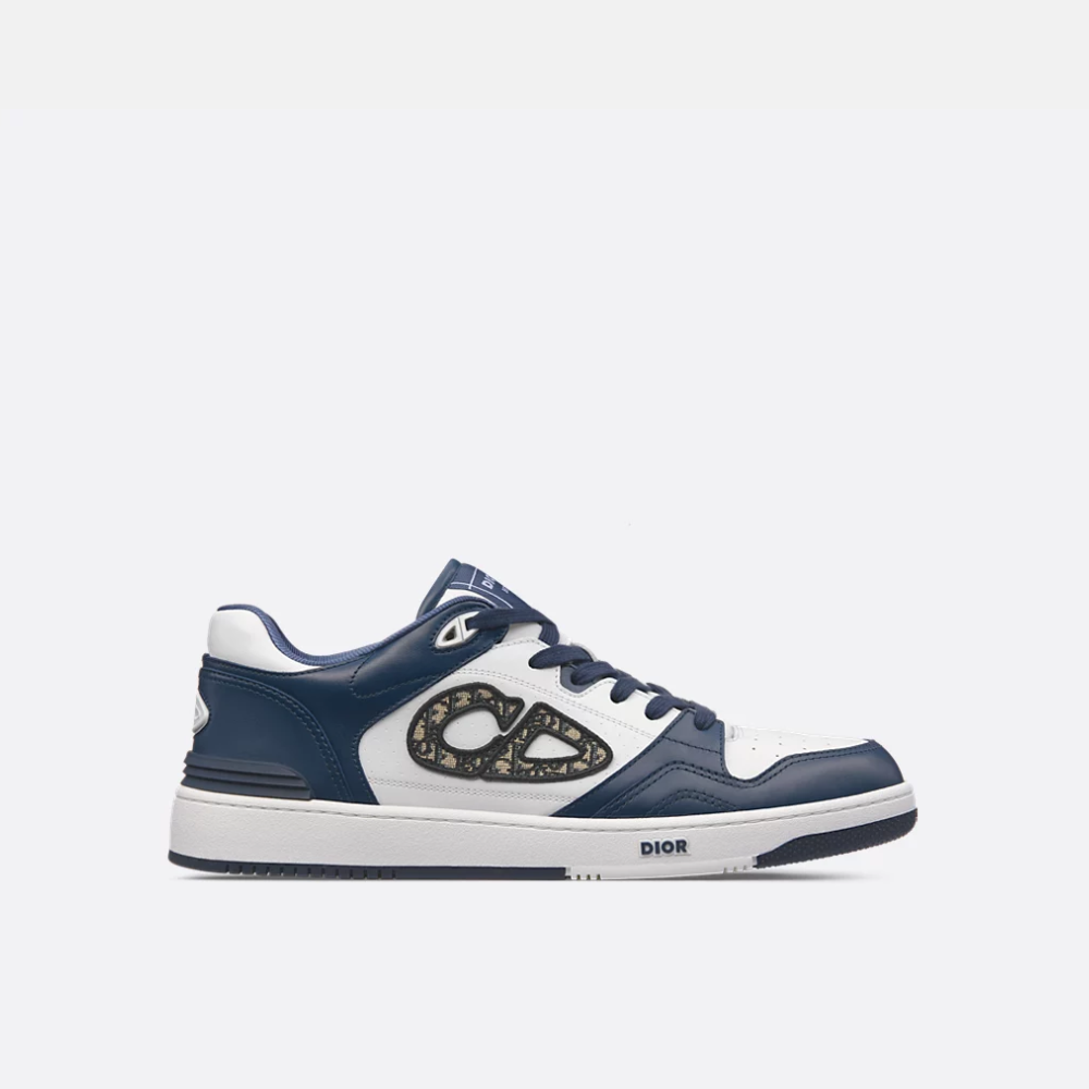 Navy Blue and White B57 Dribble Low-Top Sneaker Designer Sneakers for Men