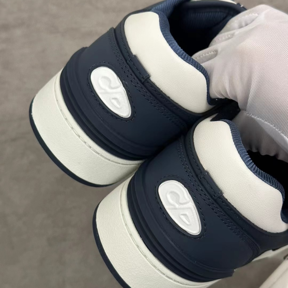 Navy Blue and White B57 Dribble Low-Top Sneaker Designer Sneakers for Men