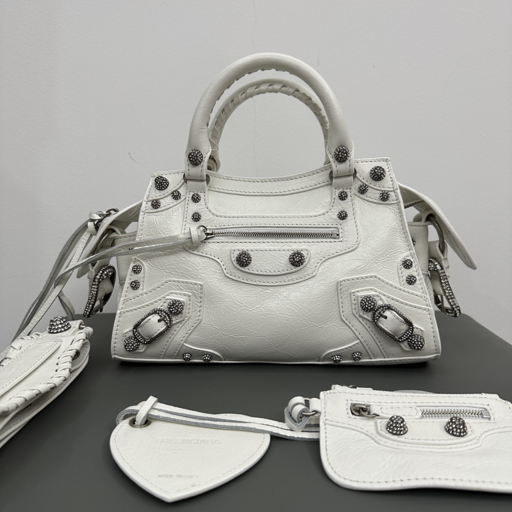 Neo Cagole XS In Optic White Leather Handbag for Women