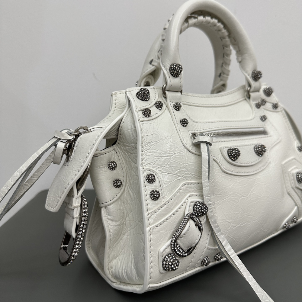 Neo Cagole XS In Optic White Leather Handbag for Women