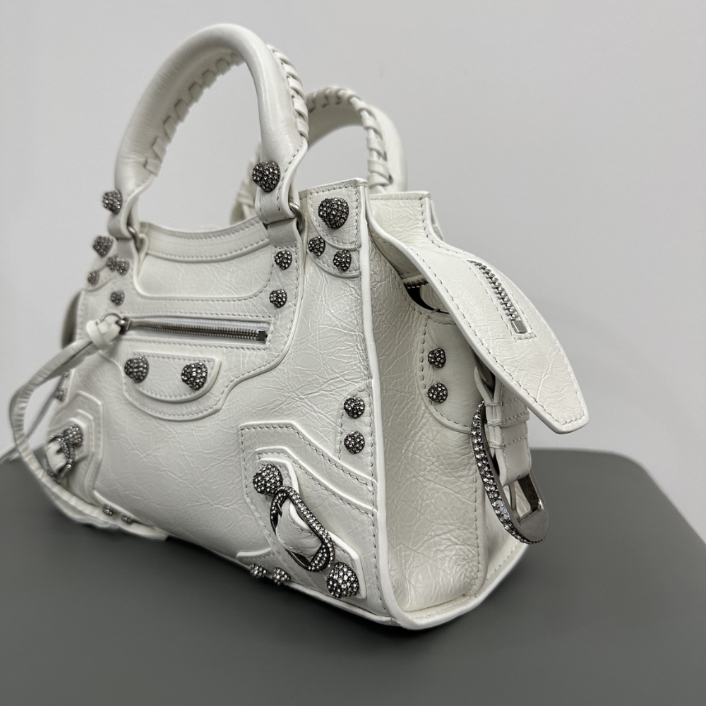 Neo Cagole XS In Optic White Leather Handbag for Women