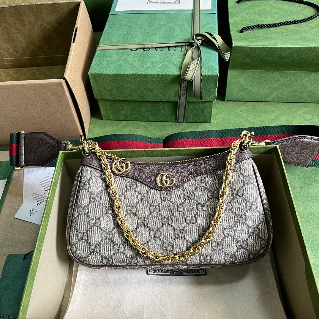 Ophidia GG Small Handbag Beige & Ebony Supreme Canvas
