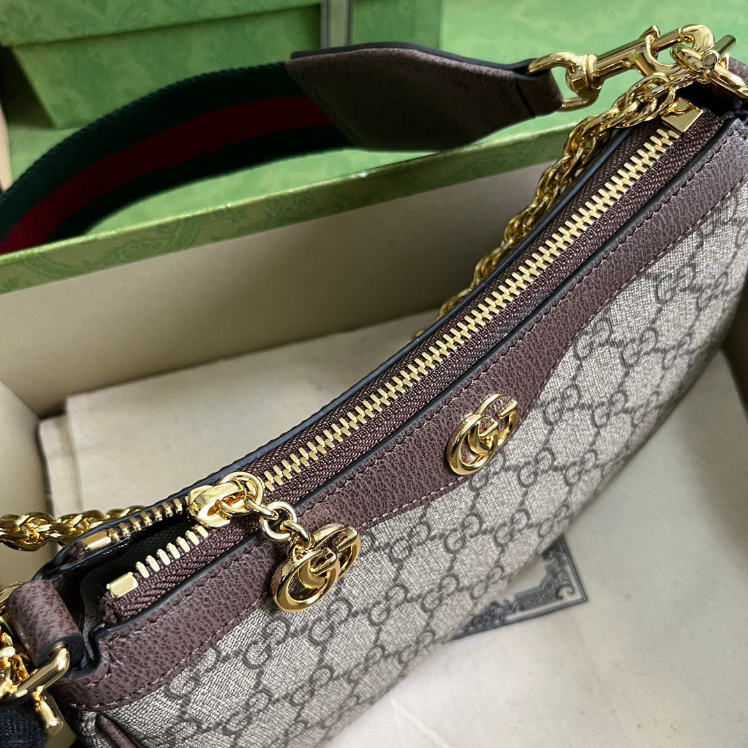 Ophidia GG Small Handbag Beige & Ebony Supreme Canvas