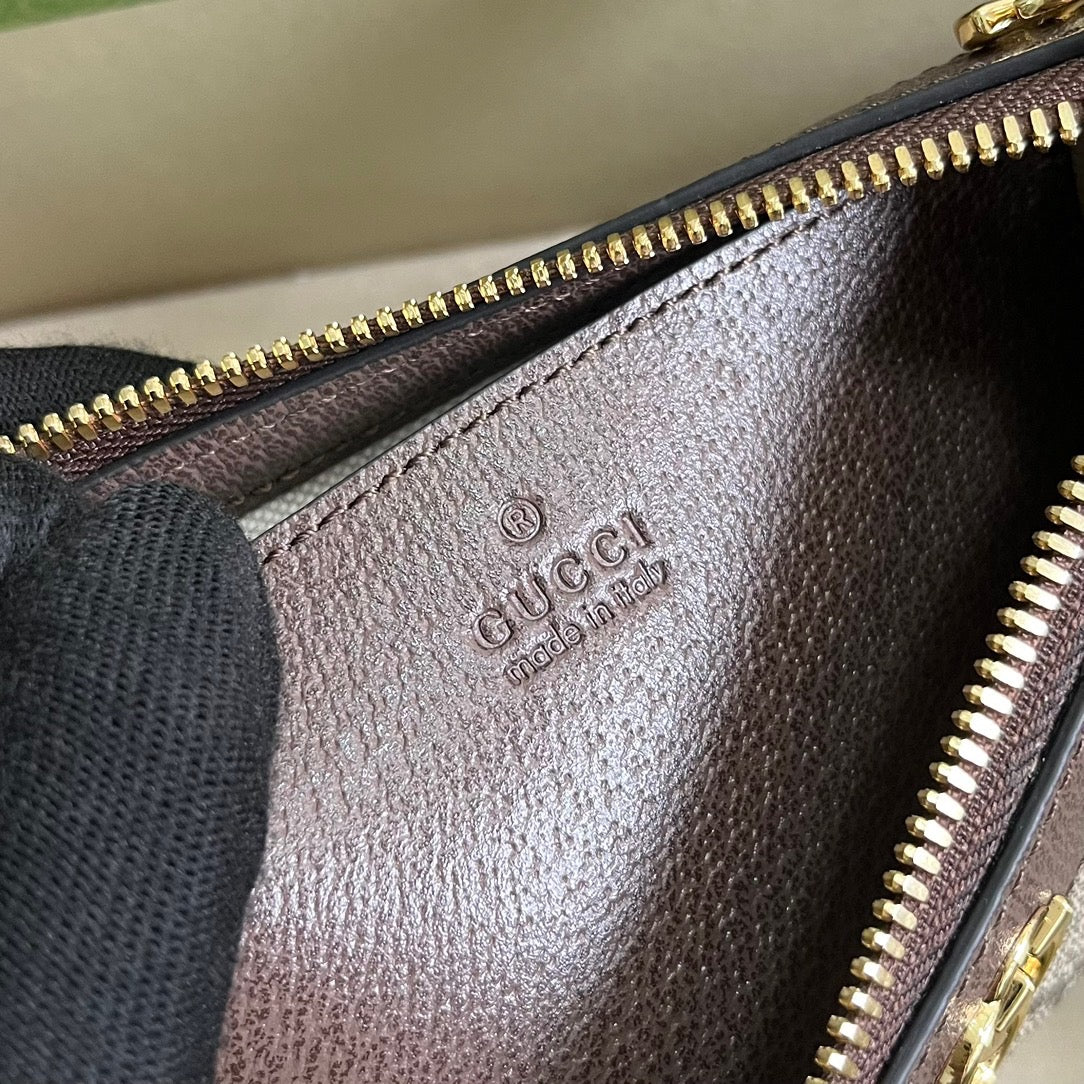 Ophidia GG Small Handbag Beige & Ebony Supreme Canvas