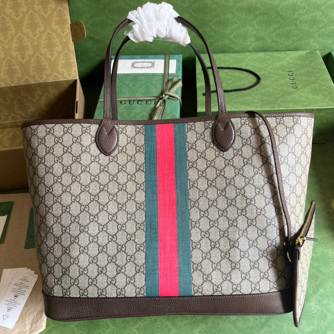 Ophidia Large Tote Bag Beige & Ebony
