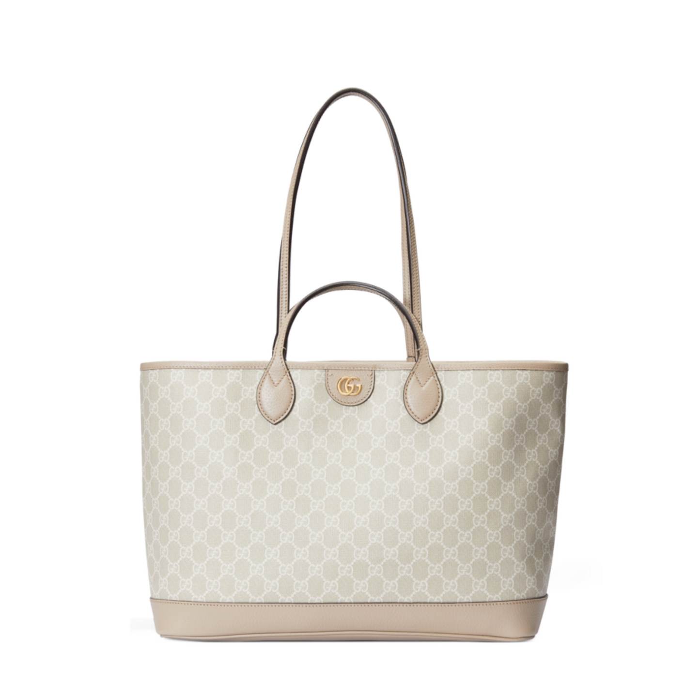 Ophidia Medium Tote Bag Beige & White
