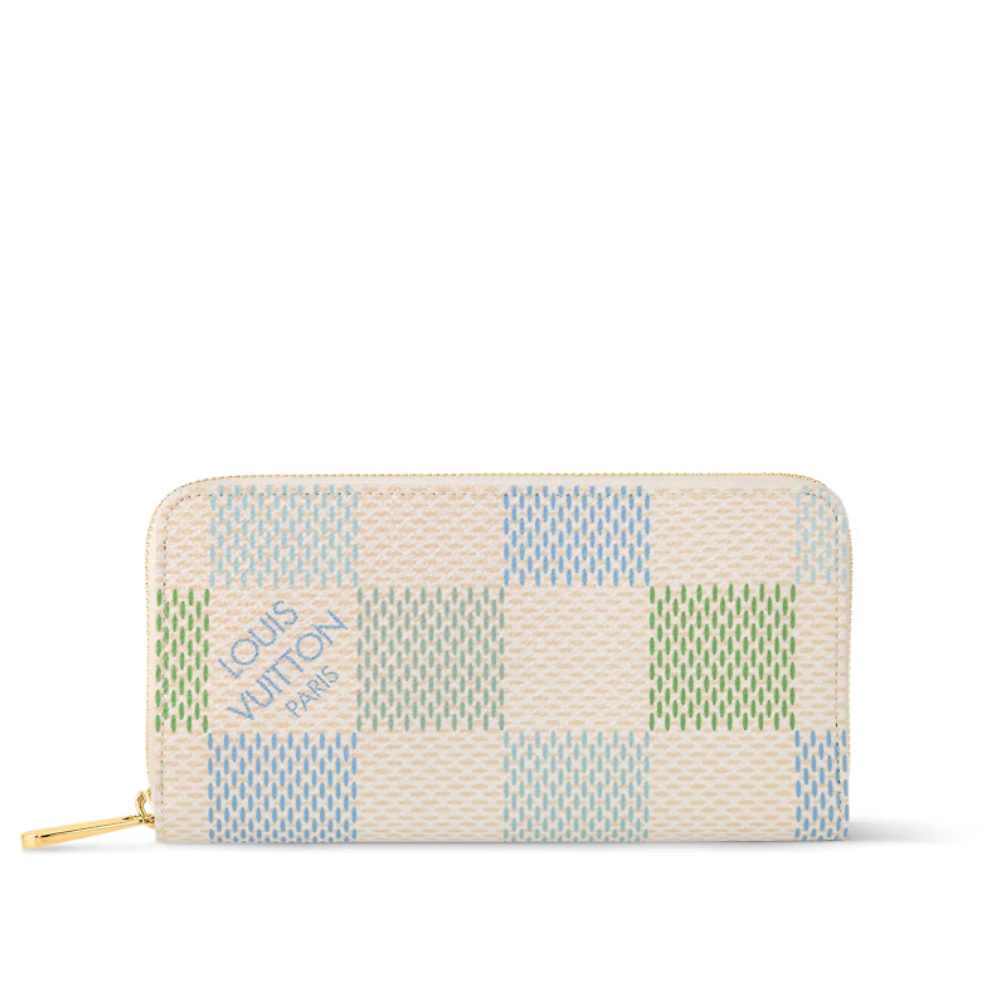 Pistachio Green Damier Canvas Zippy Wallet - Leather Wallet for Women