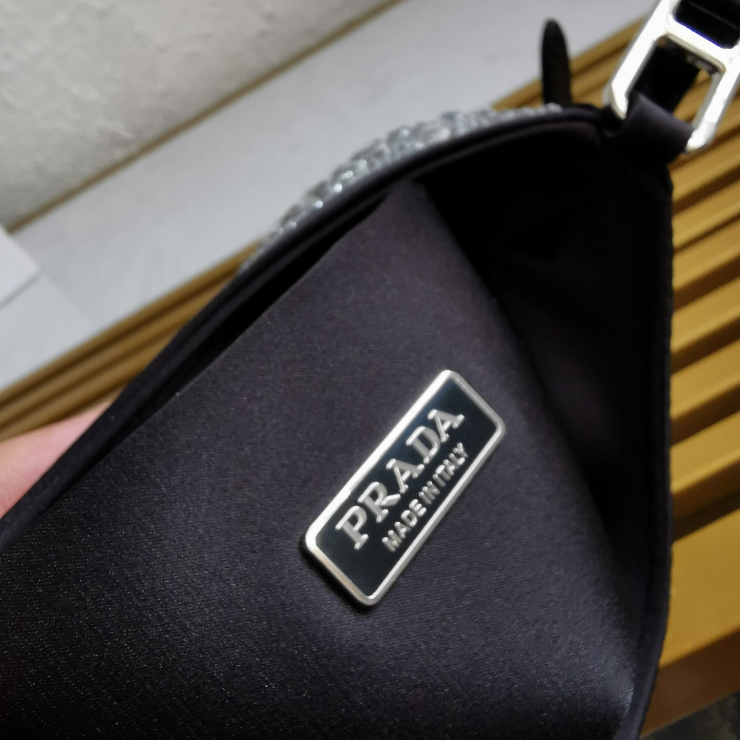 PRD Cleo Satin Bag With Crystals