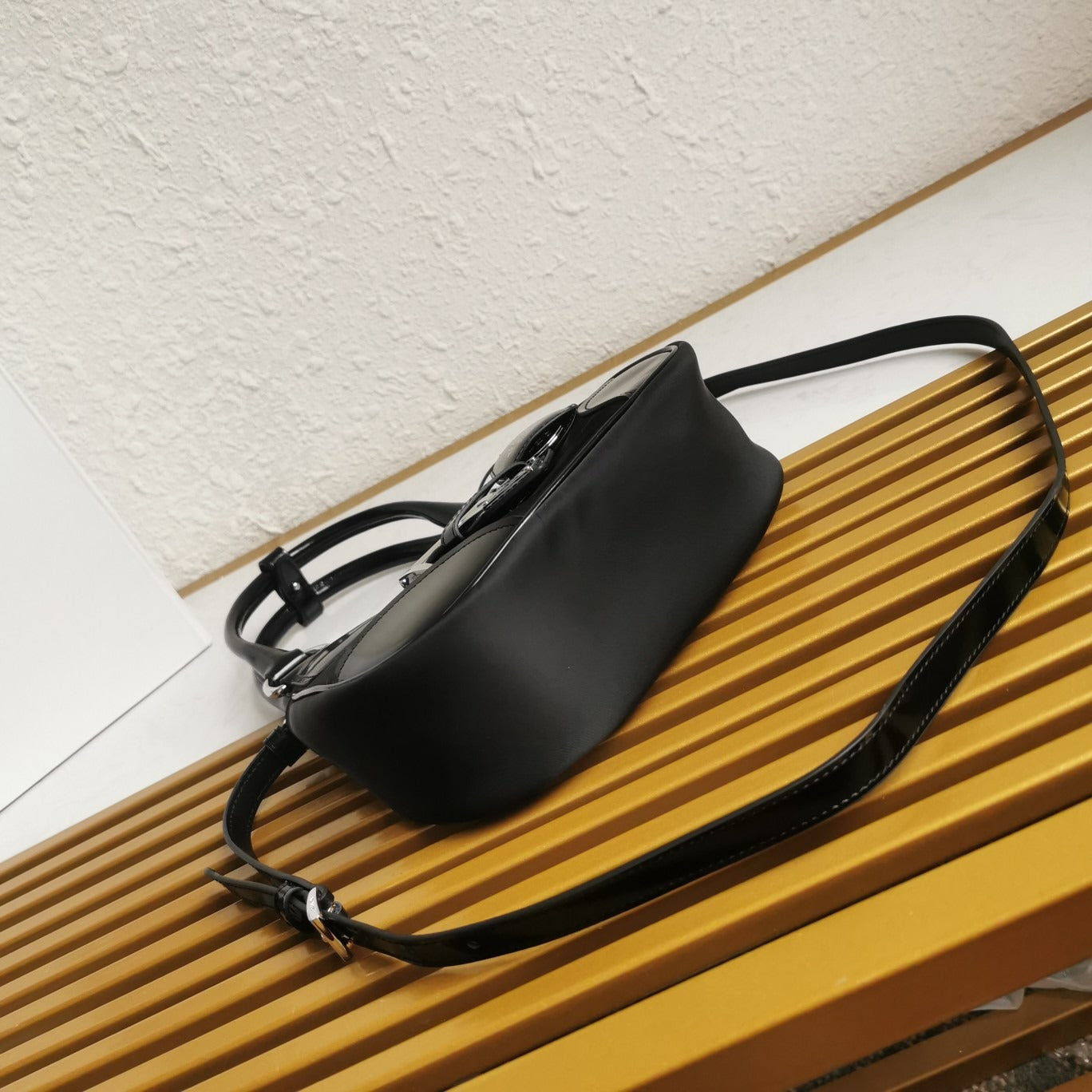 PRD Moon Re-Nylon And Leather Bag Black