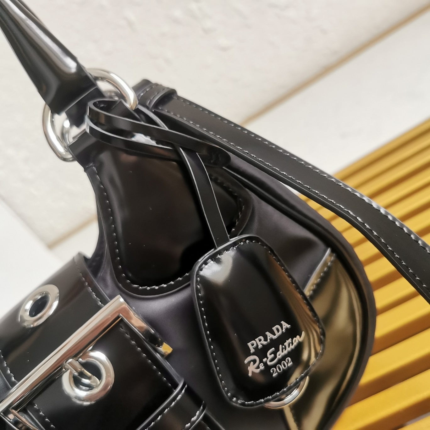 PRD Moon Re-Nylon And Leather Bag Black