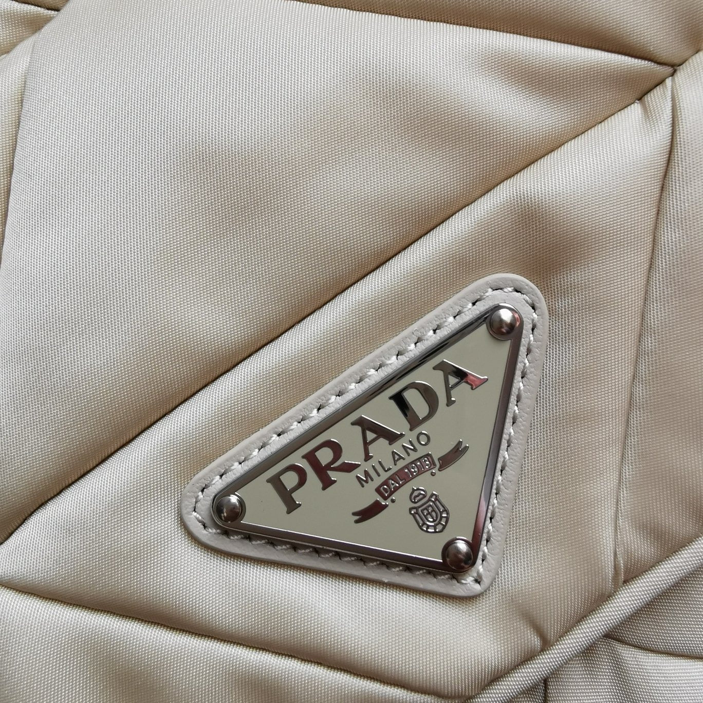 Padded Re-Nylon Shoulder Bag Desert Beige