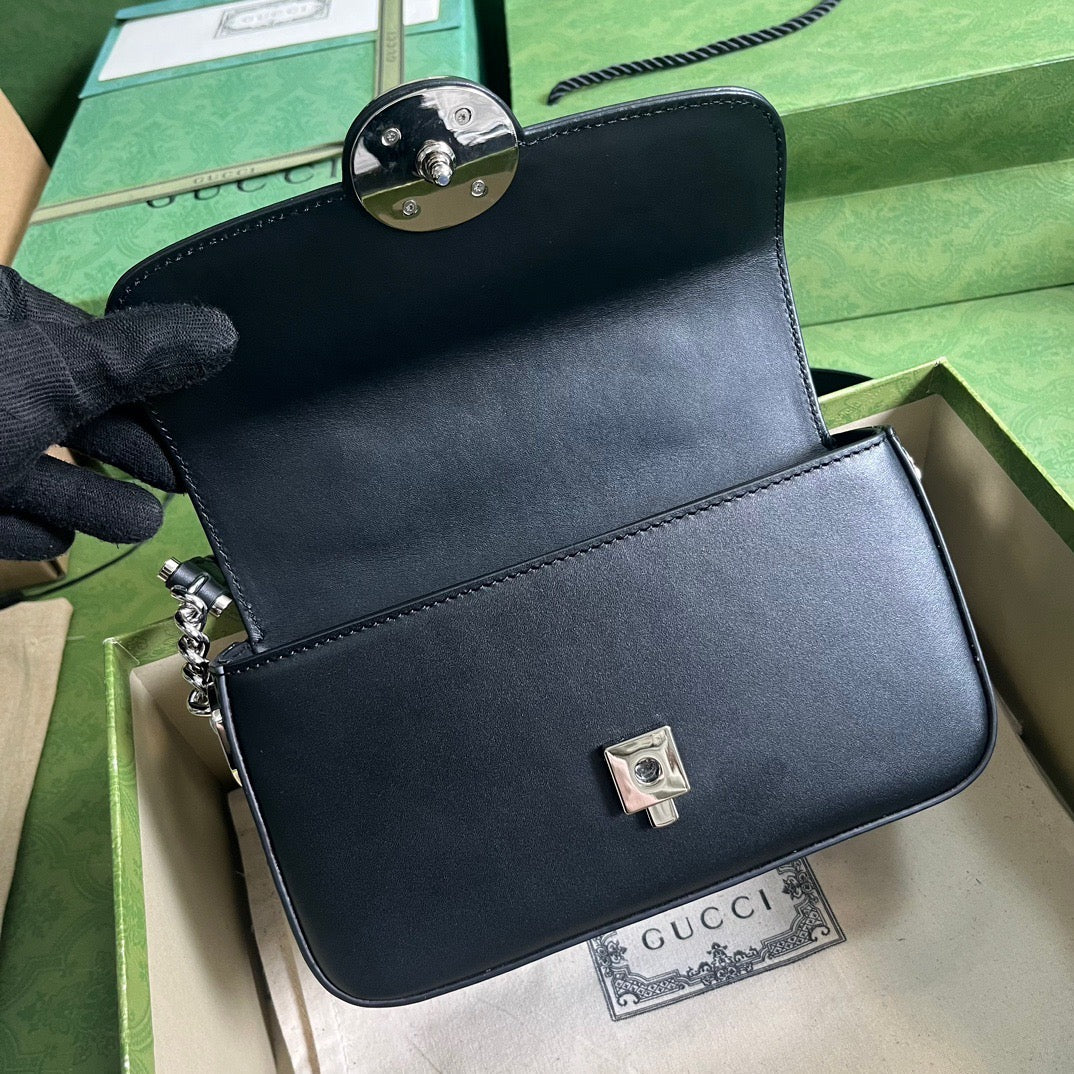 Petite GG Mini Shoulder Bag Black