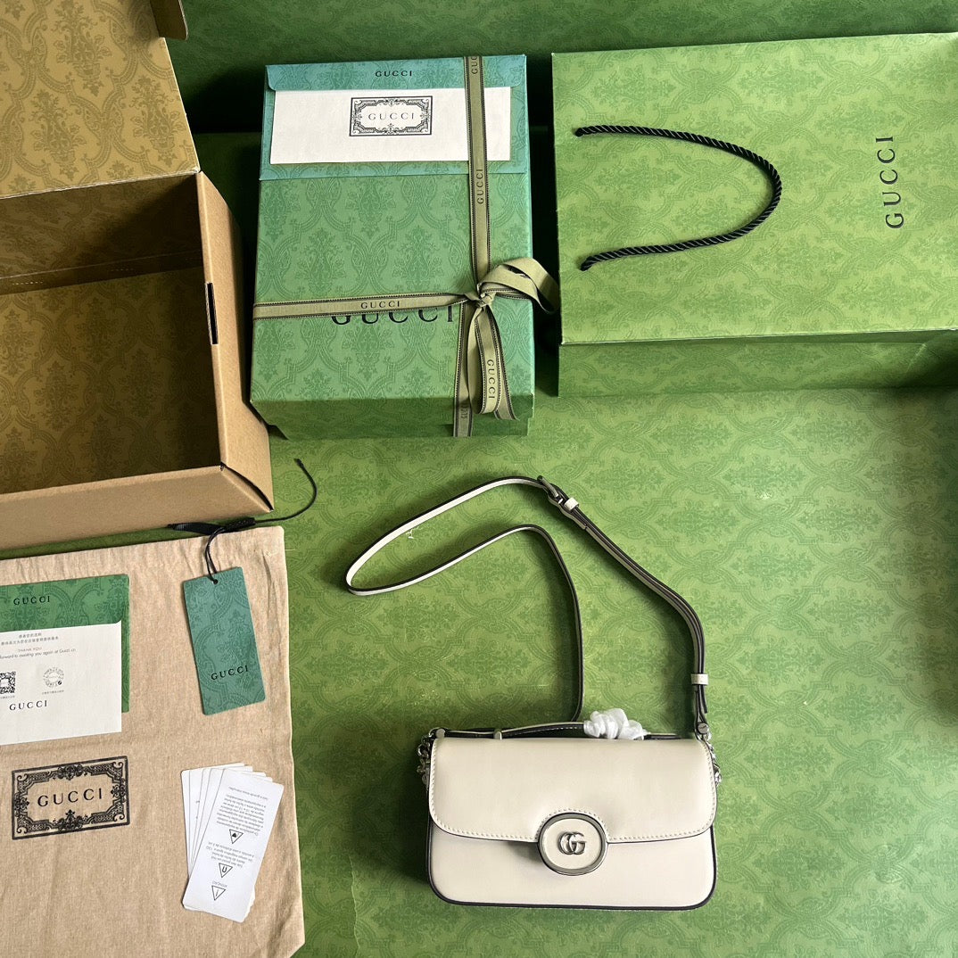 Petite GG Mini Shoulder Bag White