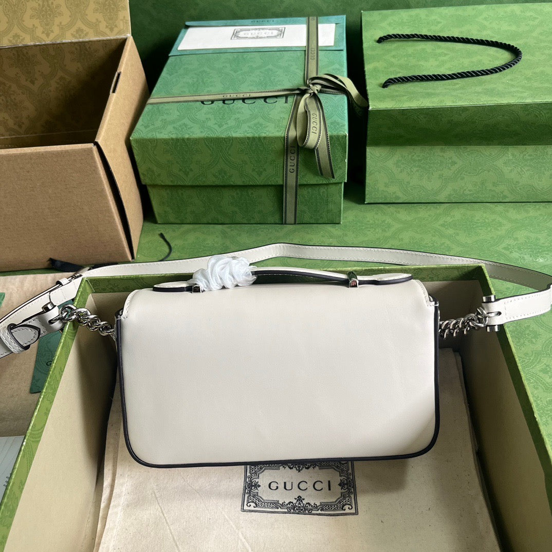 Petite GG Mini Shoulder Bag White