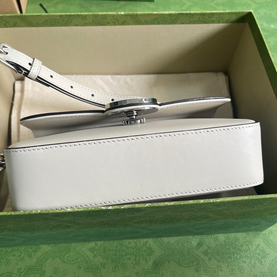 Petite GG Mini Shoulder Bag White