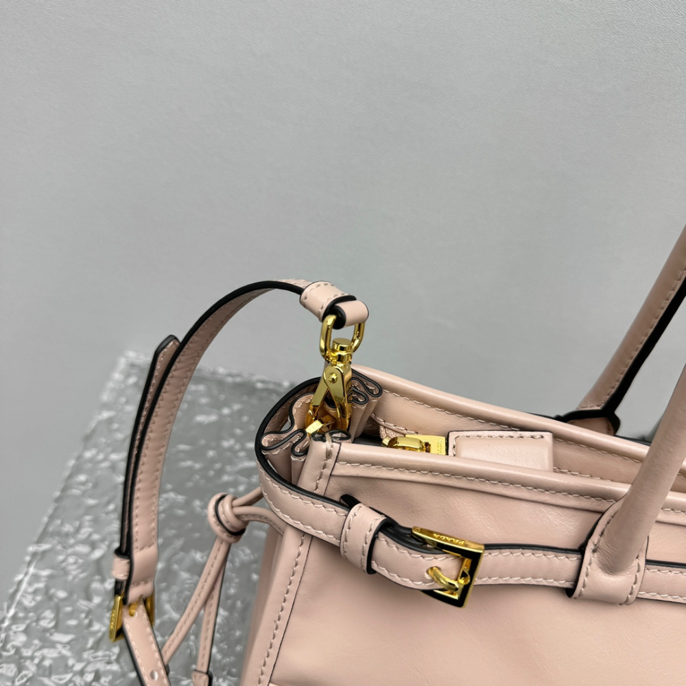 Pink Lily of the Valley Bonnie Medium Leather Handbag for Women
