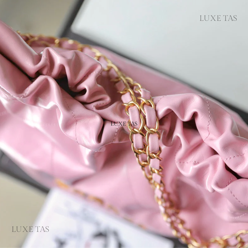 Pink Shiny Calfskin CHNL 22 Small Handbag