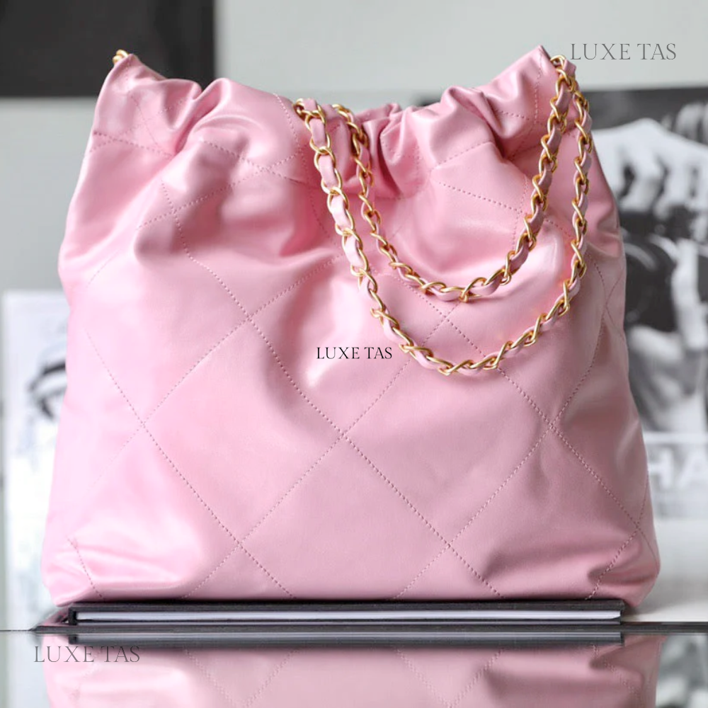 Pink Shiny Calfskin CHNL 22 Small Handbag