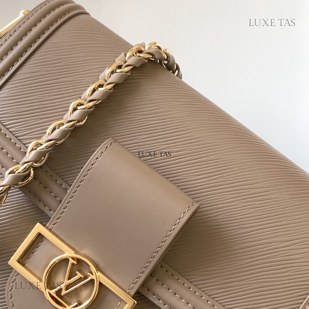 Poivre Brown Dauphine MM - Leather Handbag for Women