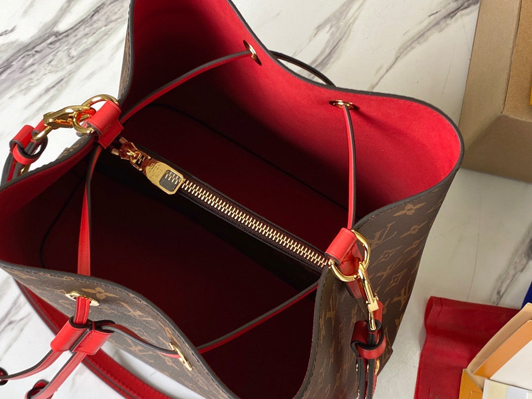 Poppy Monogram NéoNoé MM Beuteltasche aus Leder für Damen