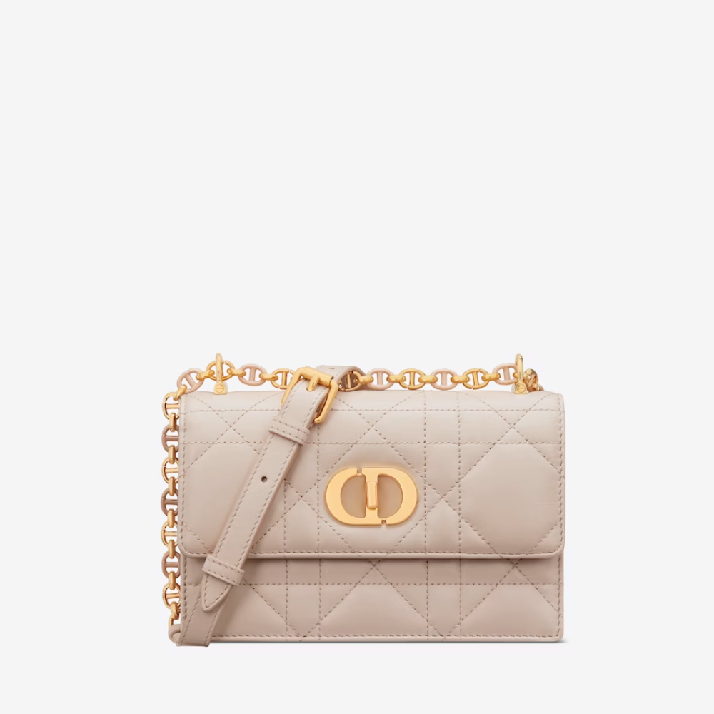 Powder Beige Macrocannage Lambskin Miss Caro Mini Bag