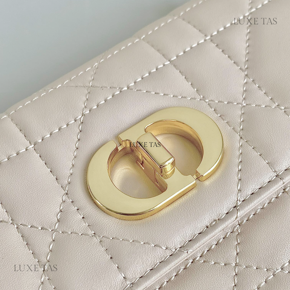 Powder Beige Macrocannage Lambskin Miss Caro Mini Bag