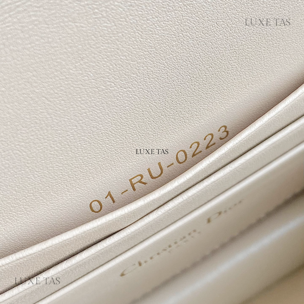 Powder Beige Macrocannage Lambskin Miss Caro Mini Bag