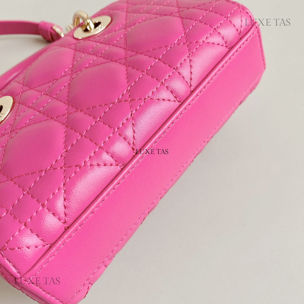 Rani Pink Cannage Lambskin Lady D-Joy Micro Bag