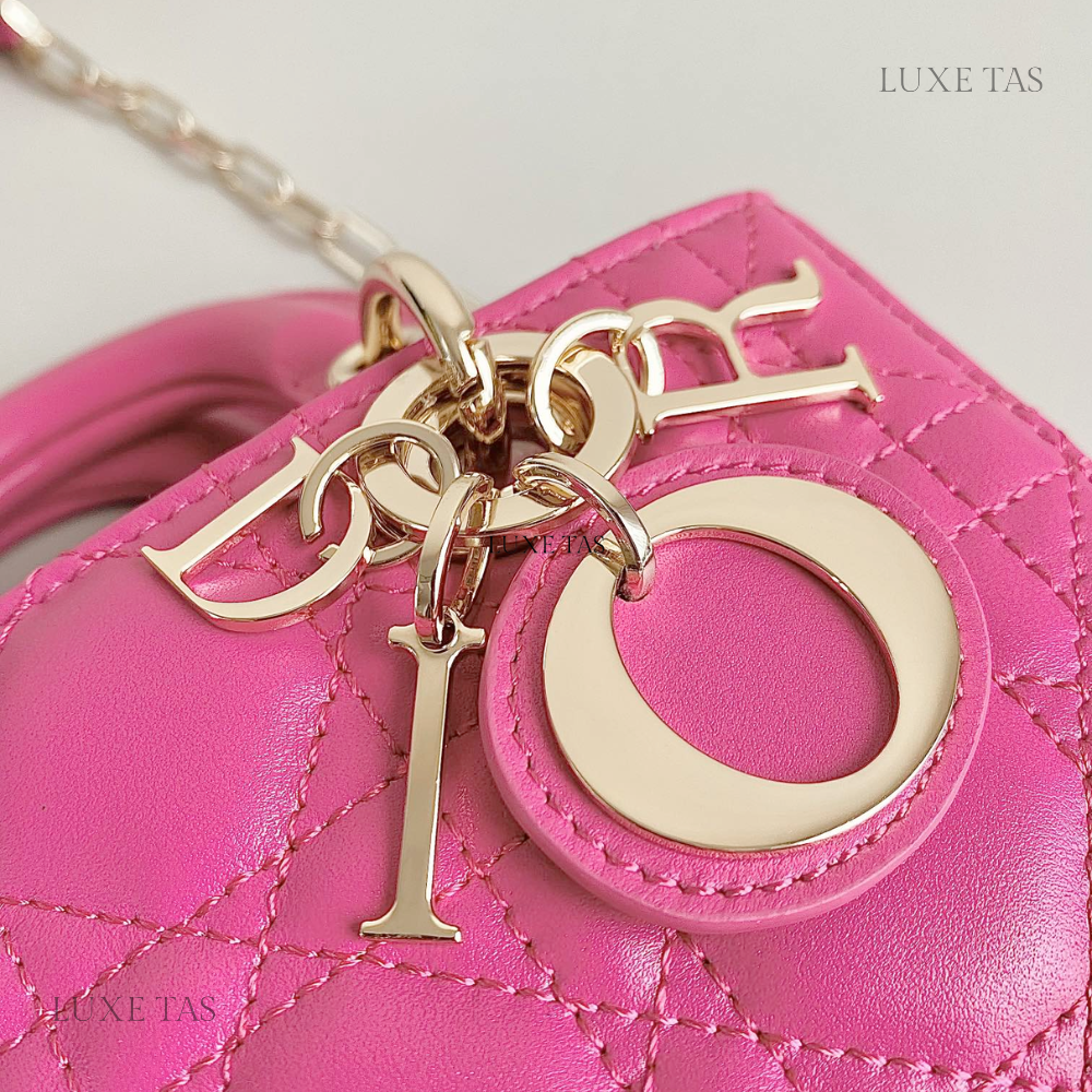 Rani Pink Cannage Lambskin Lady D-Joy Micro Bag
